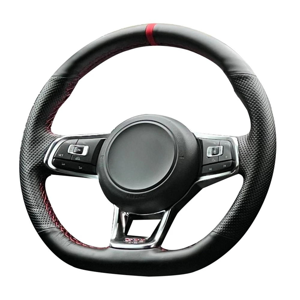 Customized Car Steering Wheel Cover Anti-Slip Artificial Leather For Volkswagen Golf 7 GTI Golf R MK7 VW Polo GTI Scirocco