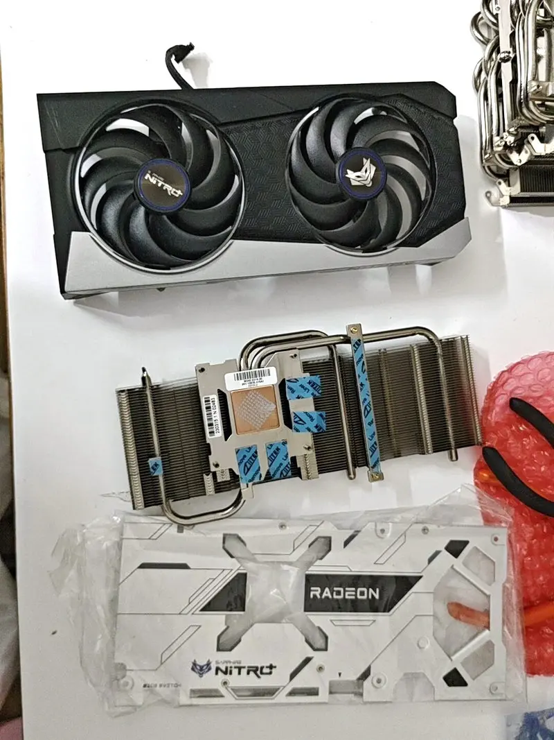 Original Radiator Cooler for Sapphire Nitro+ RX 6600 XT Graphics Card with Backplate