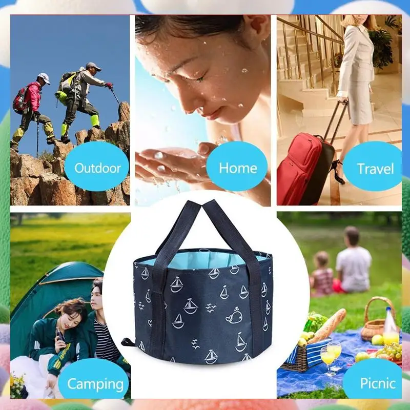 足を浸すための折りたたみバケツ、ポータブル旅行用フットバス、ポータブルフット洗面器、アウトドアキャンプ-AS97