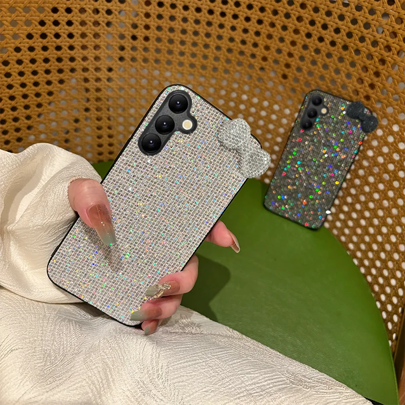 Luxuriöse Glänzende 3D-Kunstdiamant-Schleifenknoten-Handyhülle für Samsung Galaxy S26 Ultra S25 S24 S23 S22 Plus FE S25Edge Liebliche Weiche Schutzhülle – Detail 5