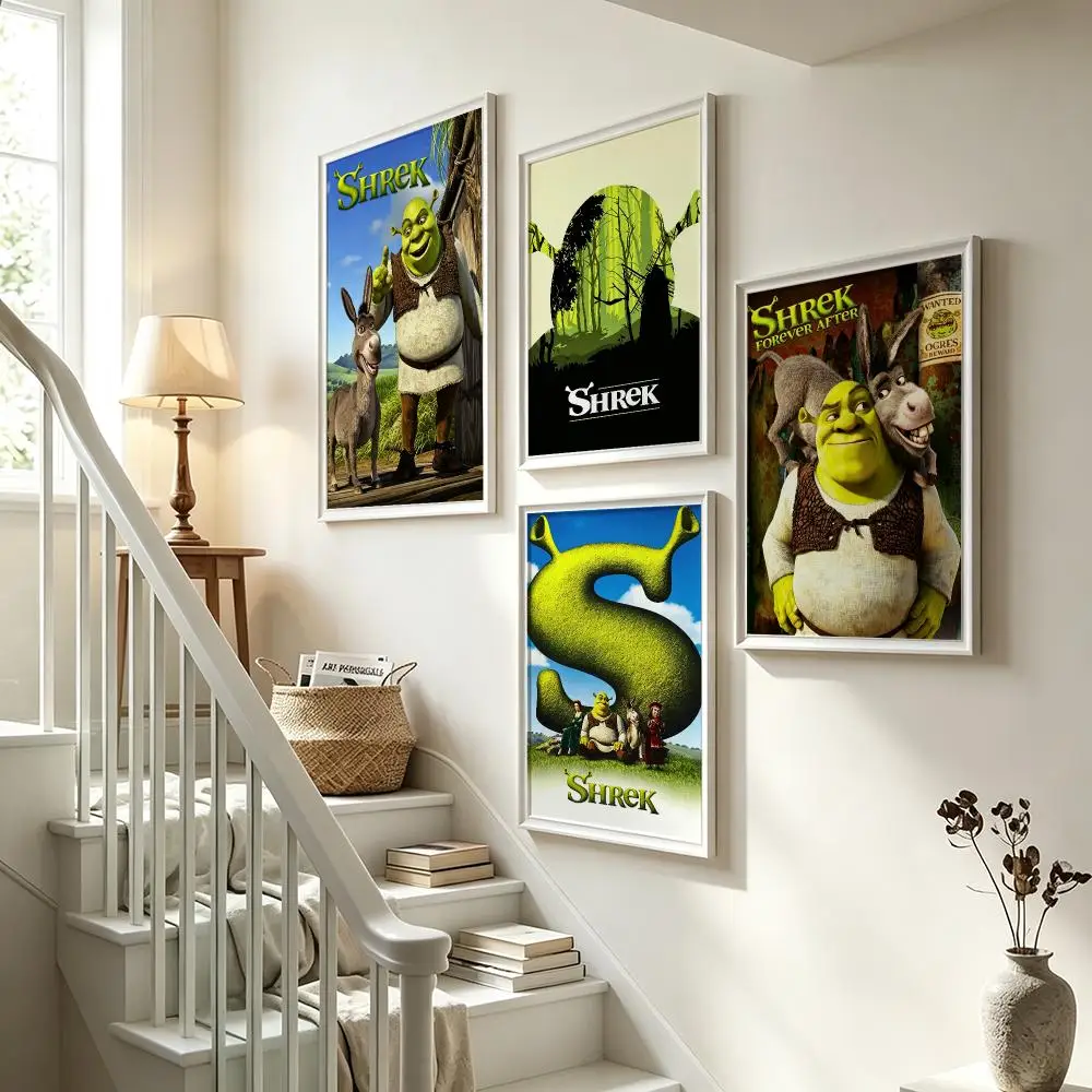 movie Shrek Poster Poster HD Waterproof Self-adhesive Art Print Wall Decor for Bedroom Living Room Gift