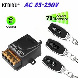 Universal 433MHz Remote Control Switch 1CH 110V 220V 230V 100m Control Range RF Receiver Module for Light/Motor/Garage Door