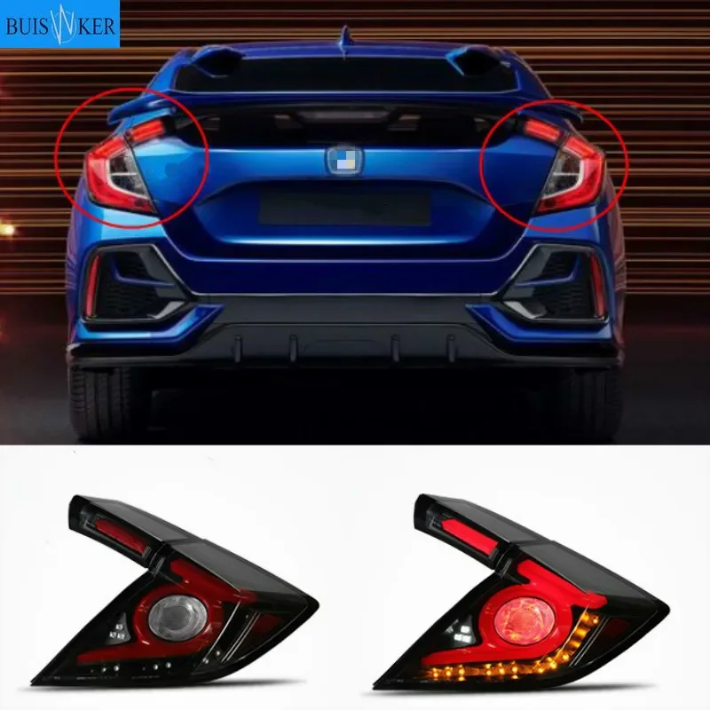 

Car Styling Taillight Tail lights For Honda Civic Type R 10th hatchback 2020 2021 DRL+ Dynamic Turn Signal + Reverse + Brake LED