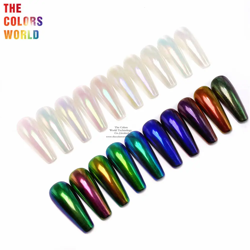 TCT-248 Einhorn Weiß Chamäleon Multi Chrome Nagelpulver Regenbogen Magischer Glitzer für Nail Art Aurola Henna