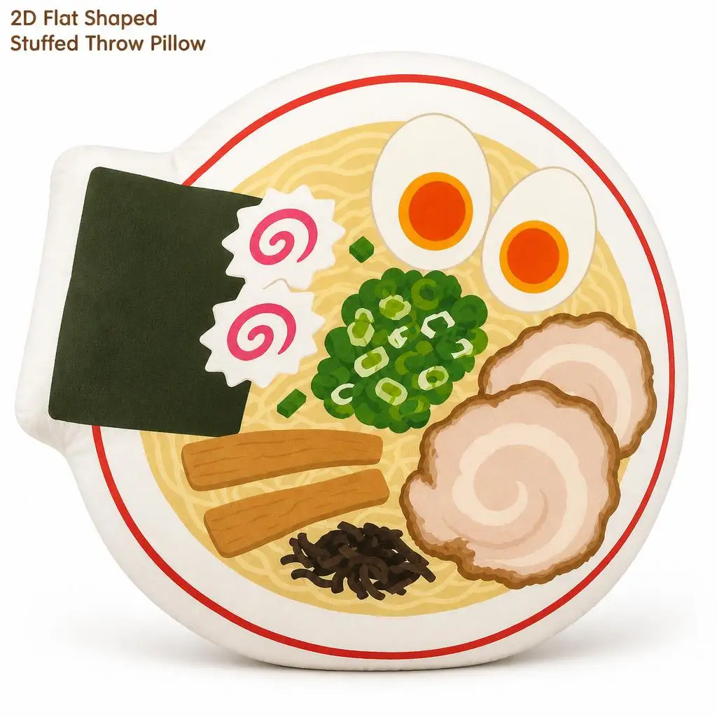 Ramen Bowl, Japanese Noodle Food Plush Pillow Cushion Irregular Stuffed Throw Pillow Home Decor Gift Sofa Bed Home
