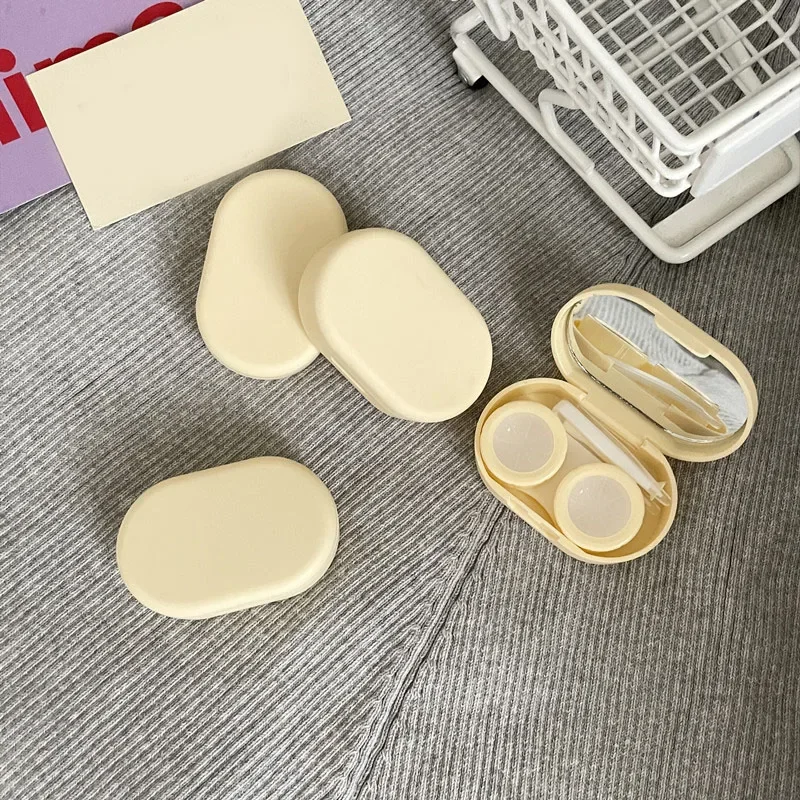 Frosted Contact Lens Case Mini Portable Travel Storage Box for Colored & Prescription Lenses  Matte Cosmetic Lens Holder Case