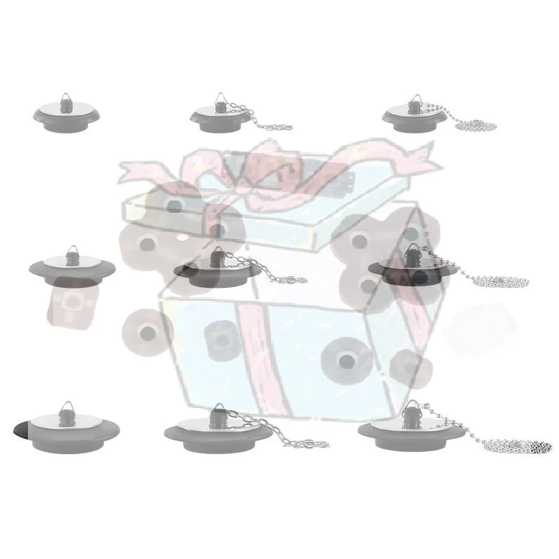 【CC】1 PCS Stainless Steel Rubber Sink Stopper With Hanging Chain Leak Proof Seal For Kitchen Bathroom Drain