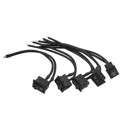5pcs on/off Rectangular DIY Auto Car Rocker Switch Wire AC 250V/3A 125V/6A KCD11 15x10mm