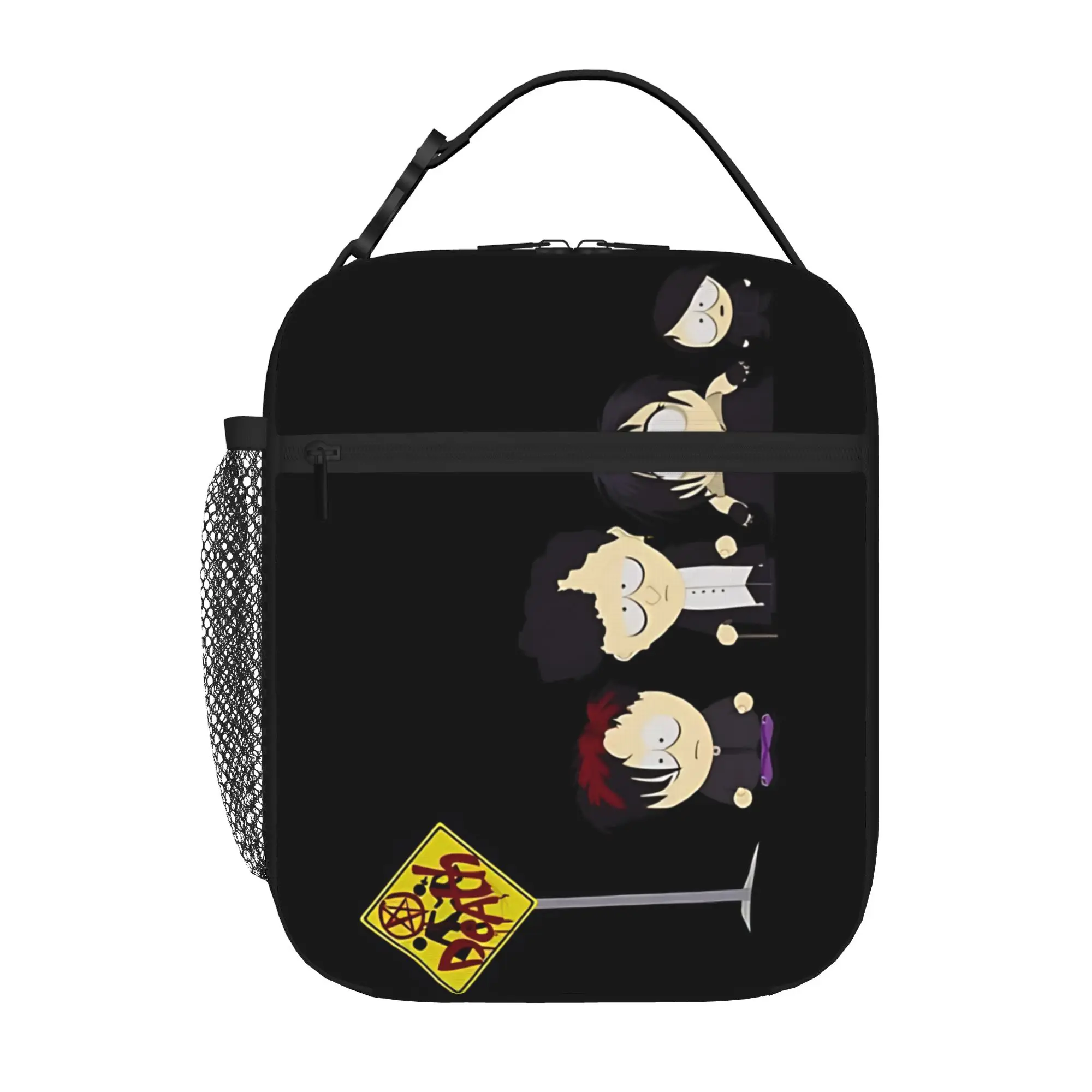 1 Piece Portable Lunch Container Goth Kids at the Death Bus Stop  Zipper Closure Durable Pocket S-South Park  For Lunch Box Bag