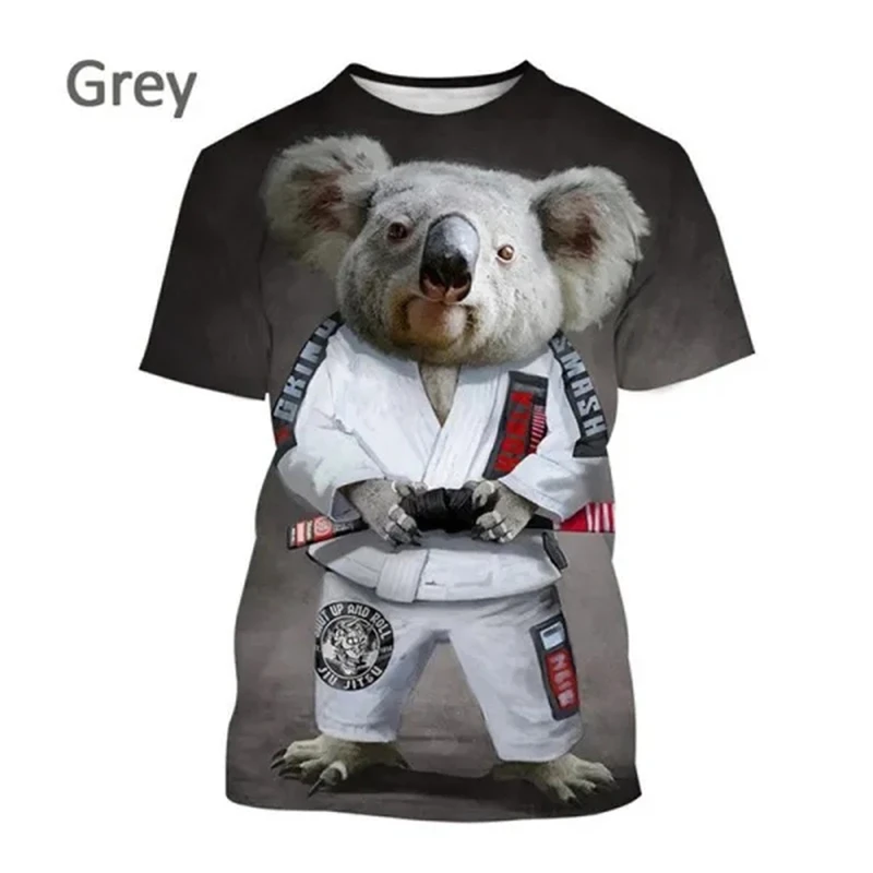 New BJJ Animal Print Breathable Short-sleeved Funny 3D Printed T Shirt Men's Jiu-jitsu Lovers Harajuku Style Streetwear Top Tees