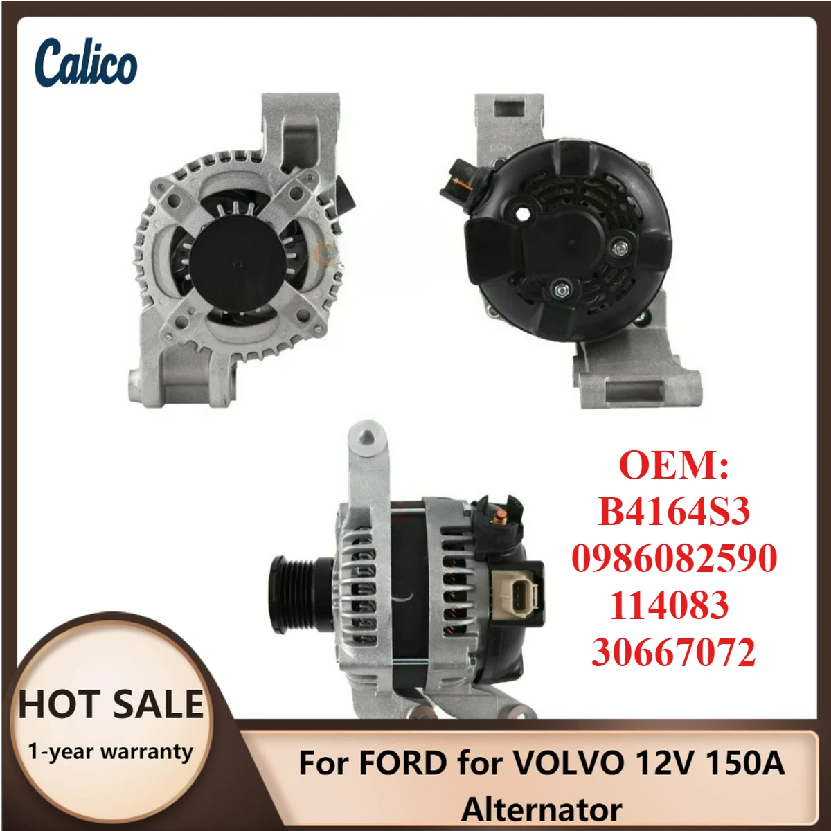 

High Cost-effectiveness Suitable for FORD for VOLVO 12V 150A Alternator 30795495 B4164S3 0986082590 114083 30667072