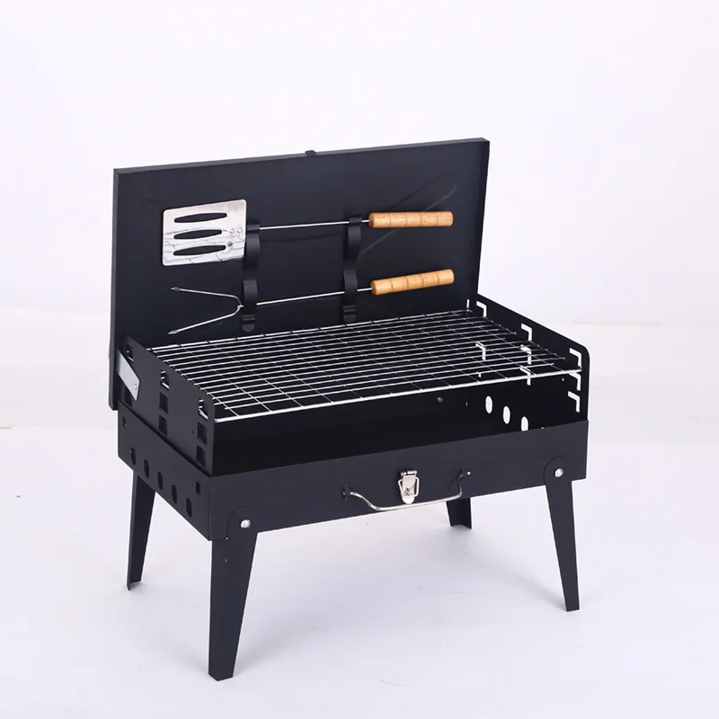 

Hot Selling Folding Hand-held Barbecue BBQ Grill with Barbecue Tools Toolbox-style Barbecue Grill for Outdoor Camping Picnic
