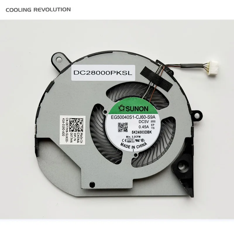 

Новый оригинальный вентилятор охлаждения процессора ноутбука для DELL Latitude 15 5510 Precision 3550 EG50040S1-CJ60-S9A DC5V 0,45A DC28000PKSL 06T7HN