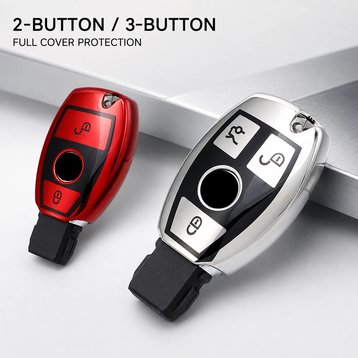 2/3 Button Soft TPU Car Remote Key Fob Case Cover For Mercedes Benz A B G R Class GLA GLK W176 W204 W251 W463 Accessories