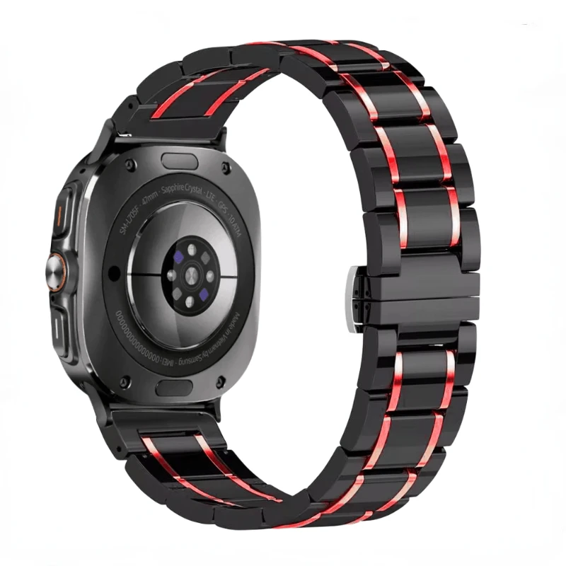 サムスンギャラクシーウォッチ用のセラミックとメタルバンド、スポーツリストバンド、交換用ベルト、ウルトラ、47mm