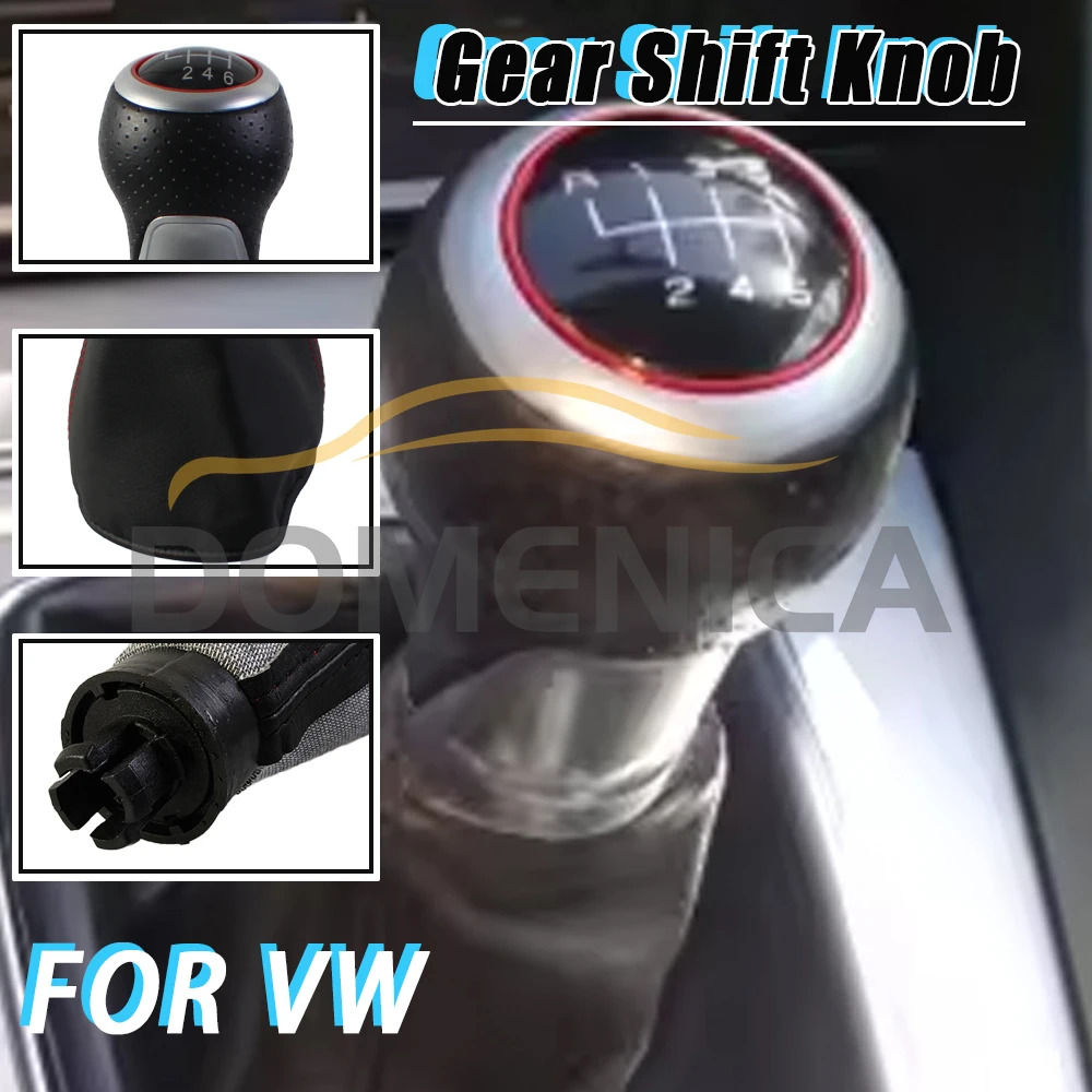 Car Accessories 5/6 Speed Manual Gear Shift Knob For VW GOLF 3 Car shift knob With Boot Cover Car-Styling Interior