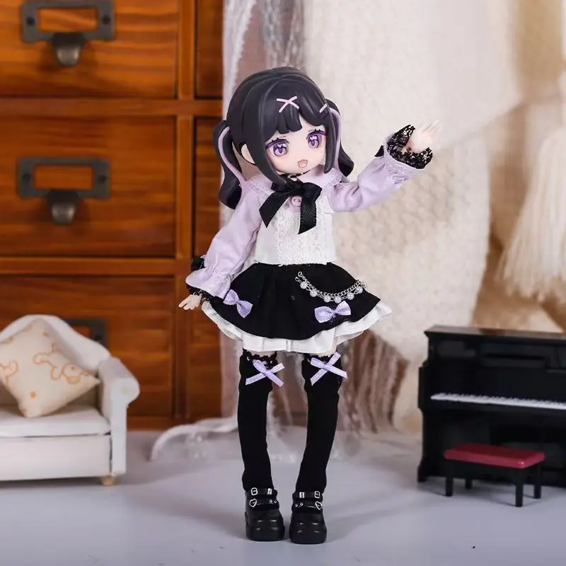 For 1/12 BJD Obitsu 11 Doll Cute Lace Skirt Shirt Suit Stocking For OB11 Gsc Doll Cloth Outfit Clothes