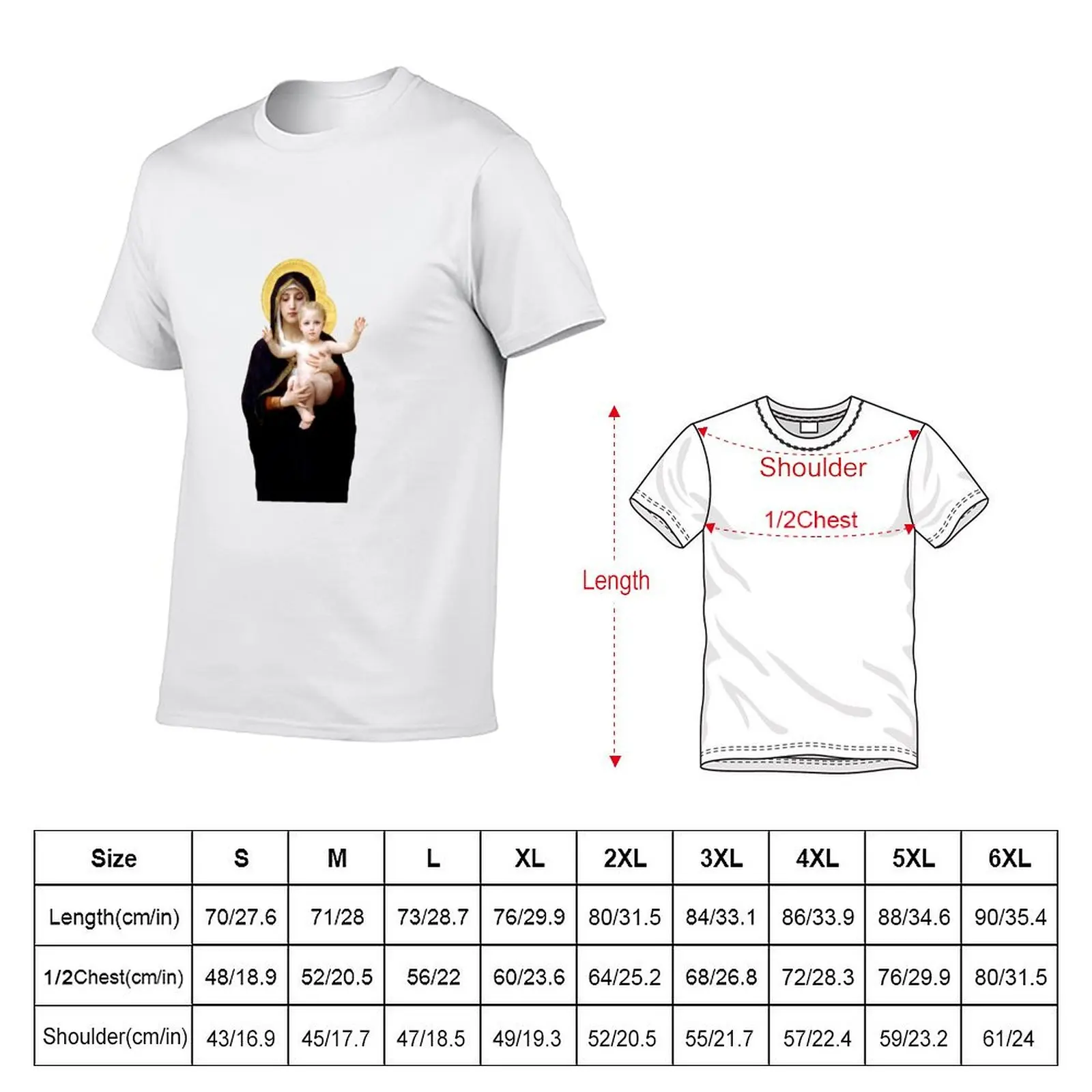 Madonna of Lillies (Transparent background design) T-Shirt Outdoor Working T-Shirt