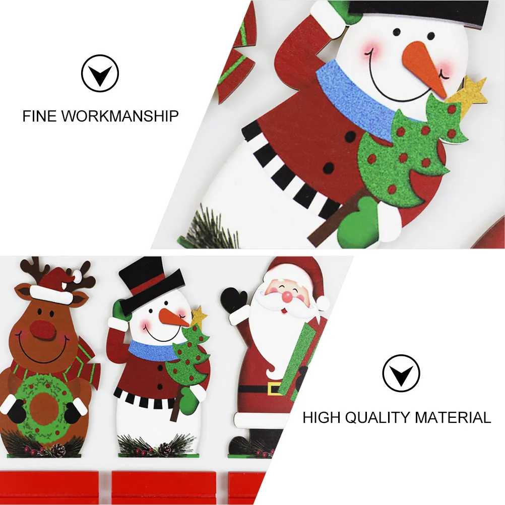 1Pcs Santa Claus Wooden Christmas Desktop Ornament Colored Drawing Decoration Perfect for Home Office Xmas Gift Ornament