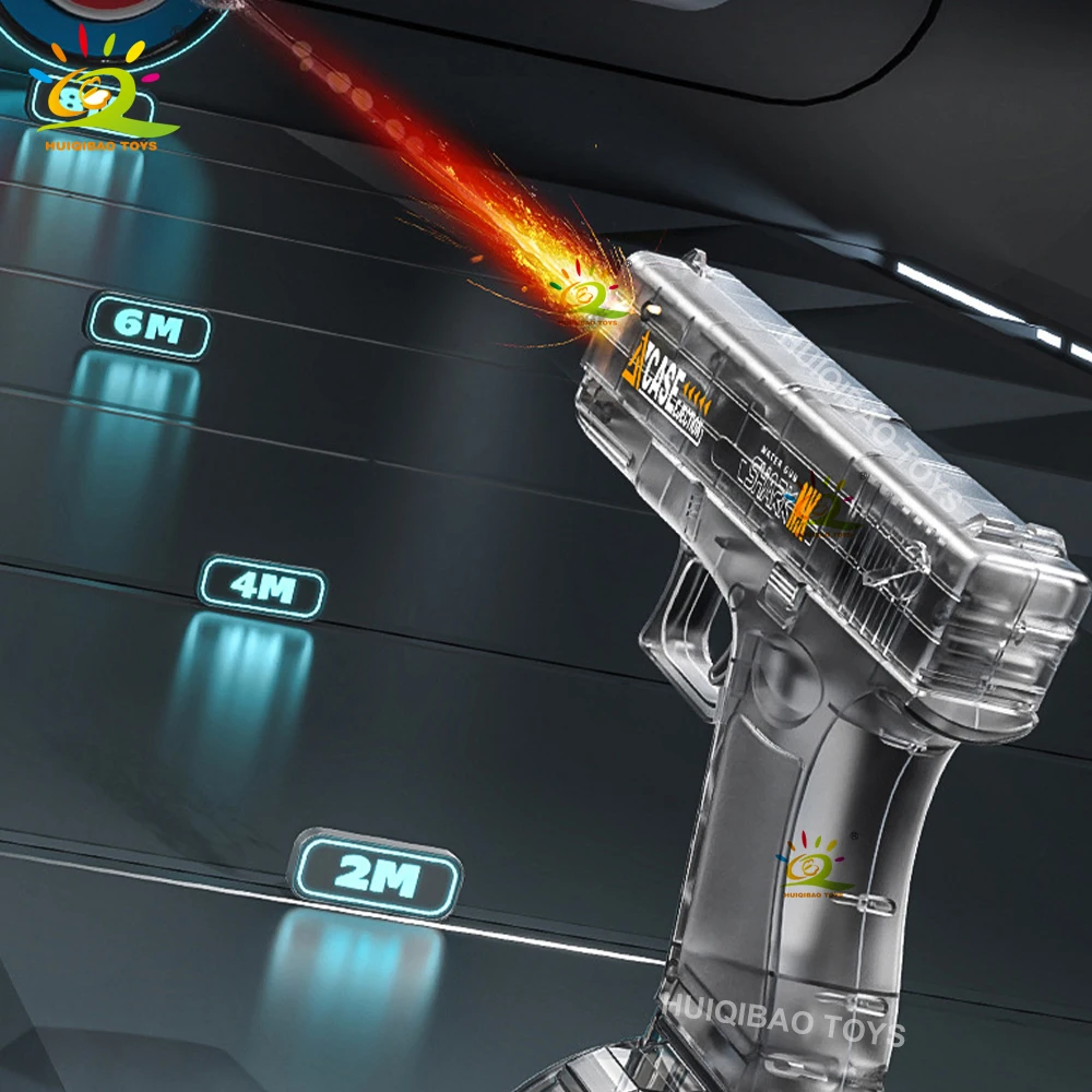 HUIQIBAO Full-Travel Interlocking Water Gun, Fully Automatic Water Gun Toy, A Must-Have for Outdoor Games at Summer Parties