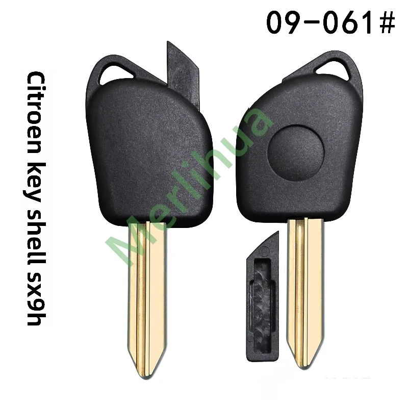 FOR Citroen Car Chip Secondary Key Fob Shell Straight Blade Replacement Housing With Extractable Core And Rubber Handle