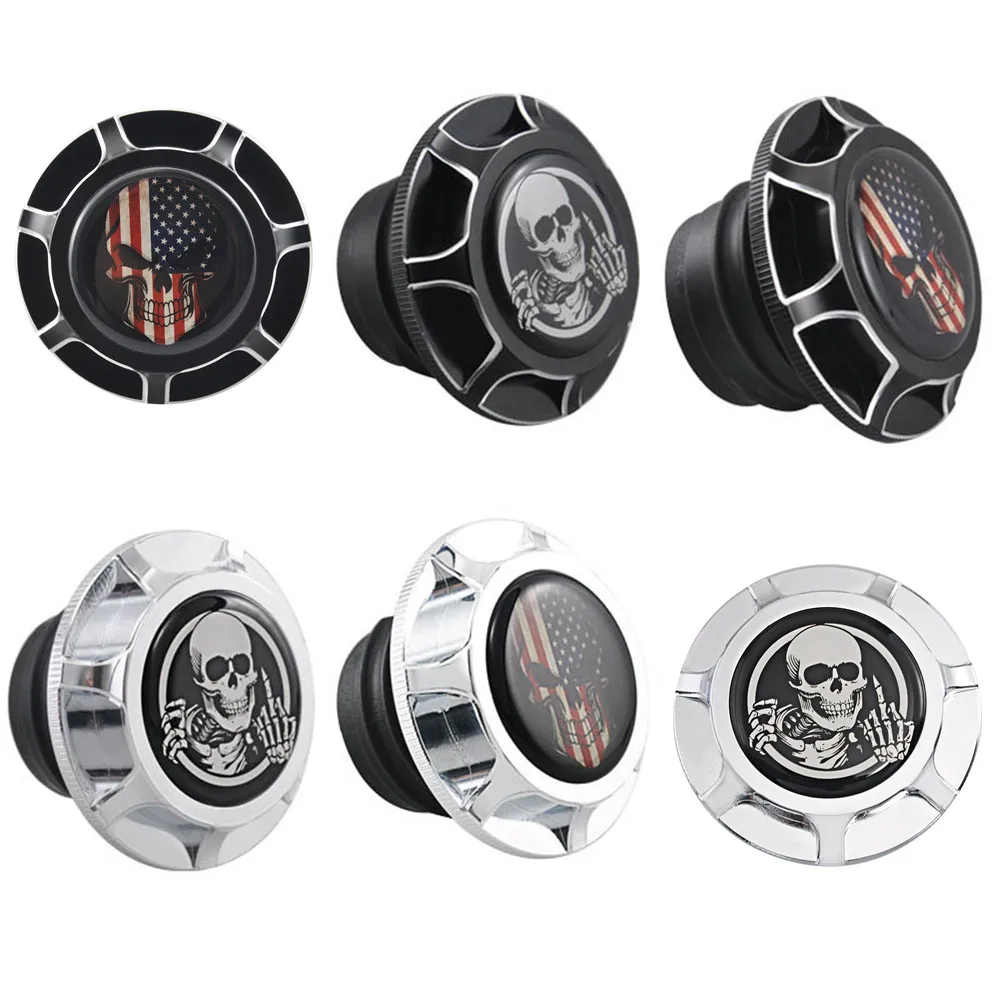 

Motorcycle Skull Fuel Gas Tank 3D Patch Decorative Oil Cap Aluminum for Harley Sportster XL 1200 883 Dyna Softail Touring FLHR