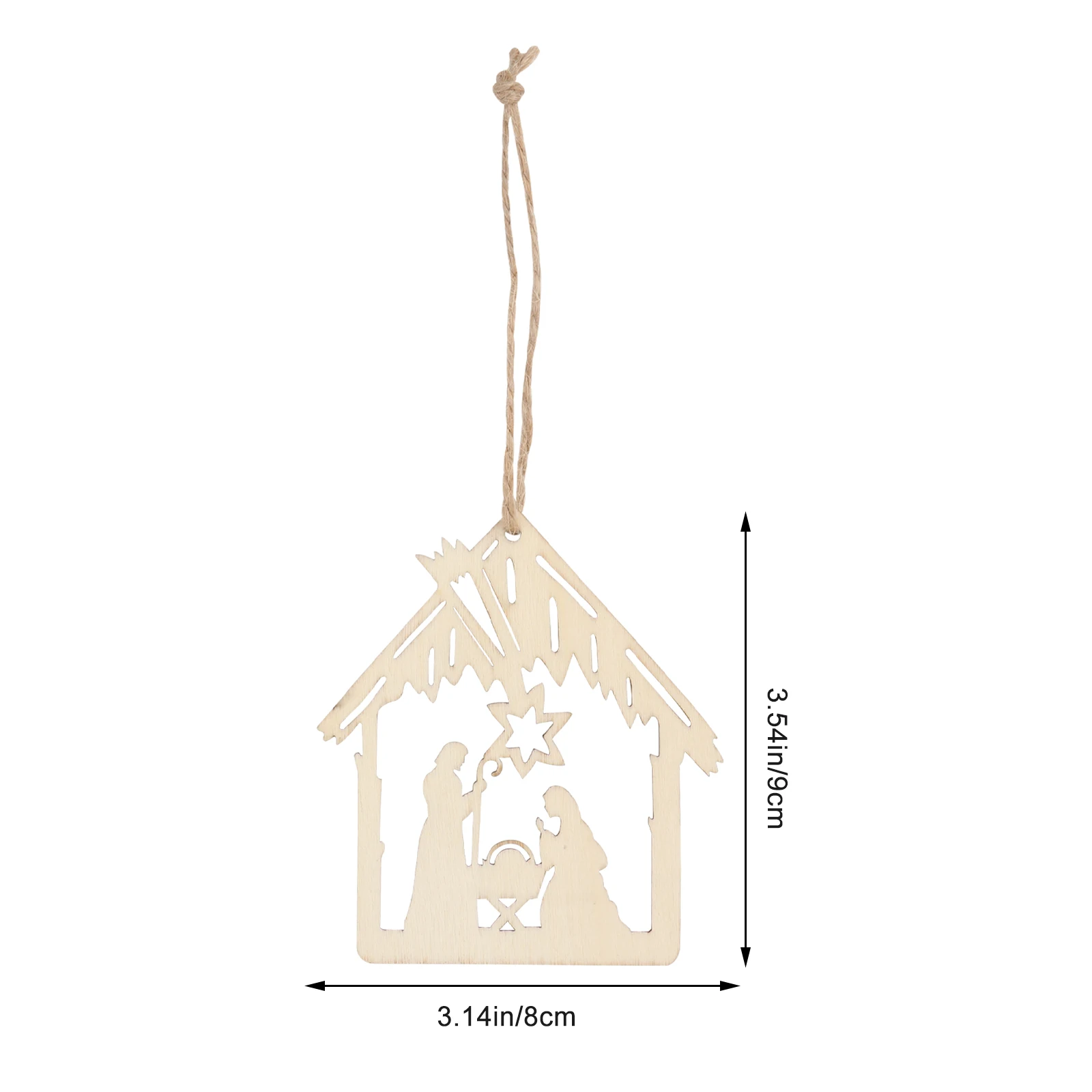 

20pcs Jesus Birth Wood Pendant Christmas Decor Nativity Scene Hanging Ornament Home Decor Wooden Craft Gift Idea