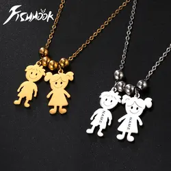Fishhook Collar con nombre personalizado para niño y niña, cadena familiar, regalo personalizado para mujer, hombre, mamá, joyería de acero inoxidable