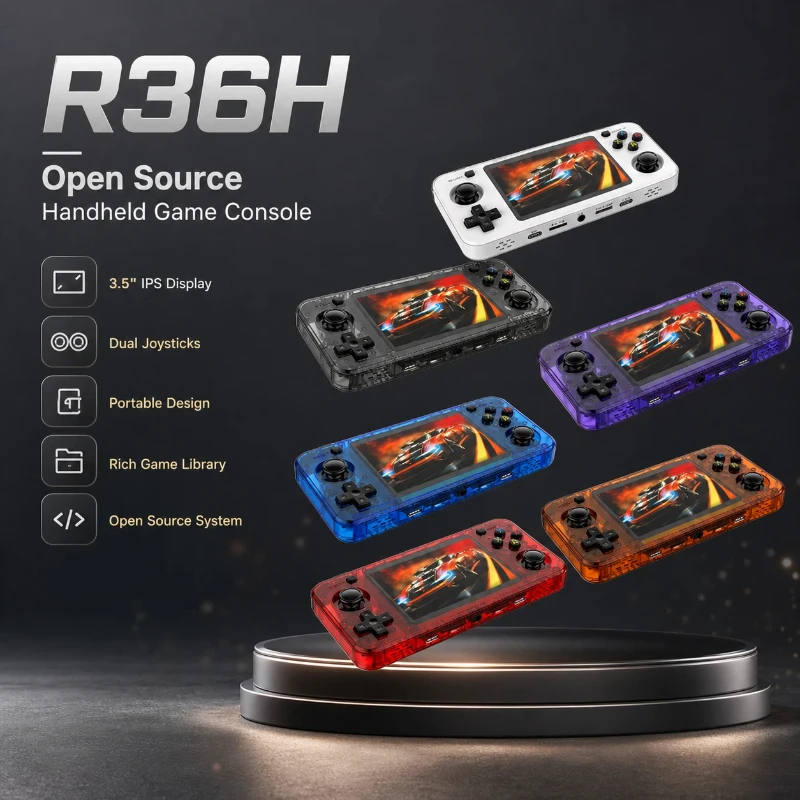 Handheld Gaming Consoles R36h 3.5 Inch Ips Full‑Fit Hd Screen Linux System Retro Portable Pocket Video Game Player For Adults