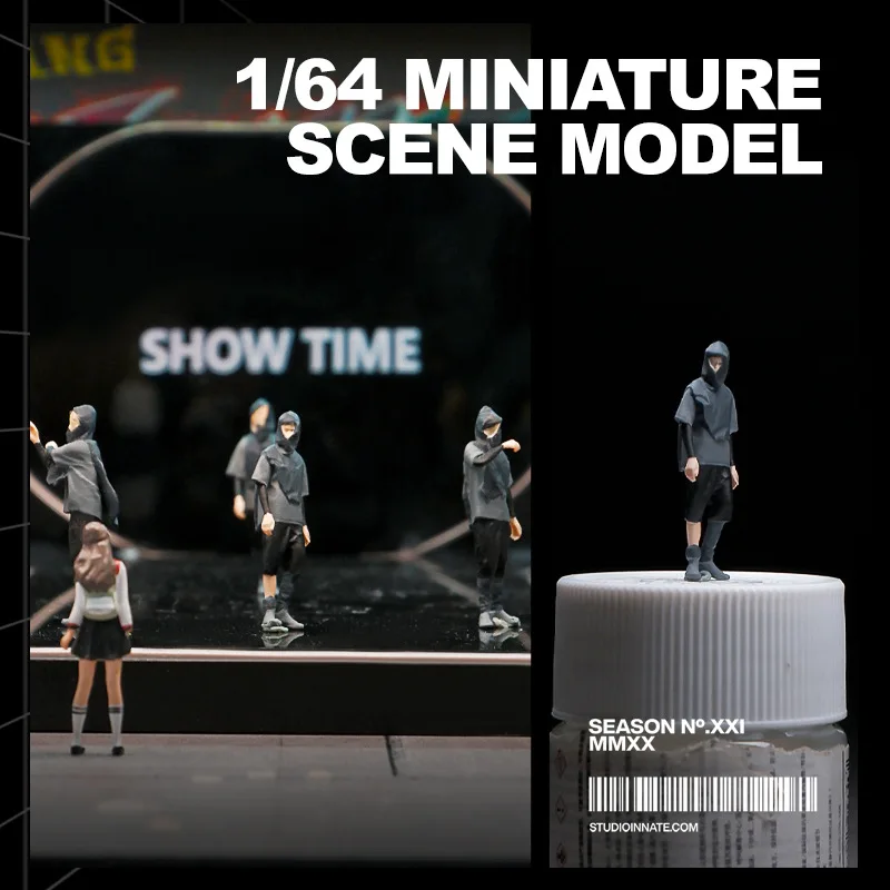 1:64 アニメ黒人男性フィギュアミニ人形モデルミニチュア写真撮影の小道具シーンモデル DIY 砂テーブル造園装飾品ギフト