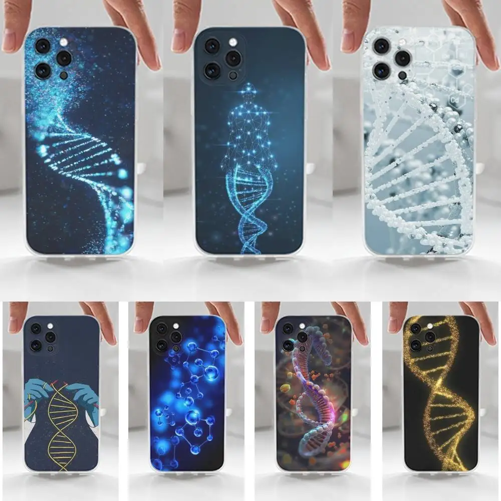 

Biology DNA Science Phone Case For iPhone 16,15,14,13,12,11 Plus,Pro,Max,XR,XS,X,7,8 Plus,SE,Mini,Transparent,Silicone Case