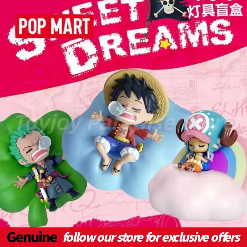 Оригинальный Pop Mart One Piece: Серия Sweet Dreams, Слепая коробка, Перезаряжаемый ночник-настольная лампа, Аниме-декор для рабочего стола, В подарок на день рождения