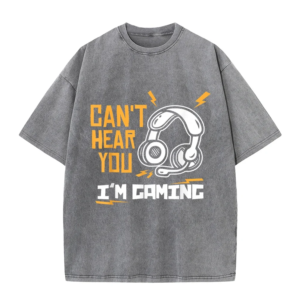 Can't Hear You I'm Gaming Gamer T-Shirt Men's Clothing Freeshippings Items Cute Men Tee Versatile Printed T Shirt Humor Short