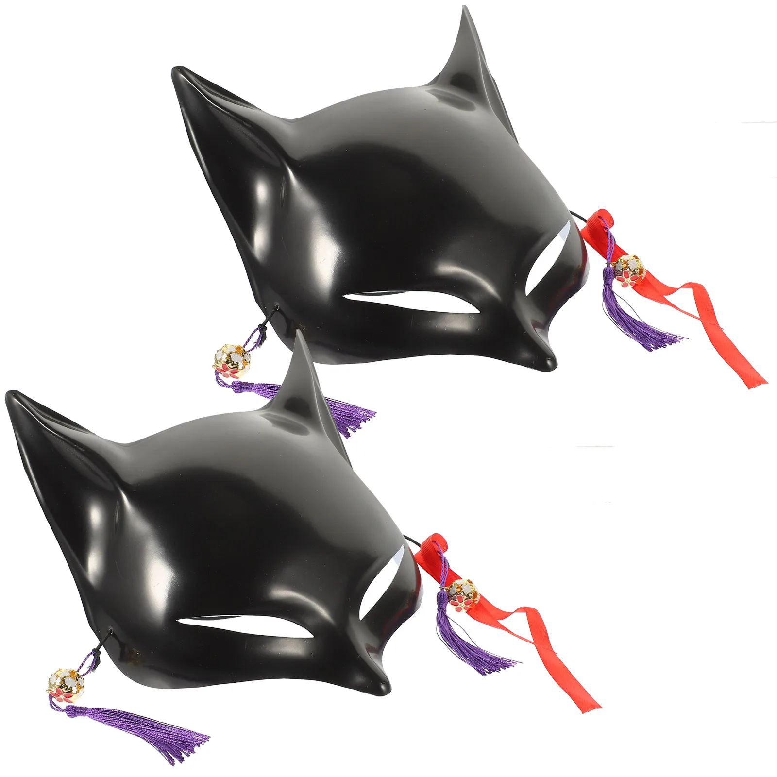

2 Pcs PVC Mask Elastic Band Blank Masks Costume Fox School Cosplay Unpainted Paintable Masquerade Party Creative