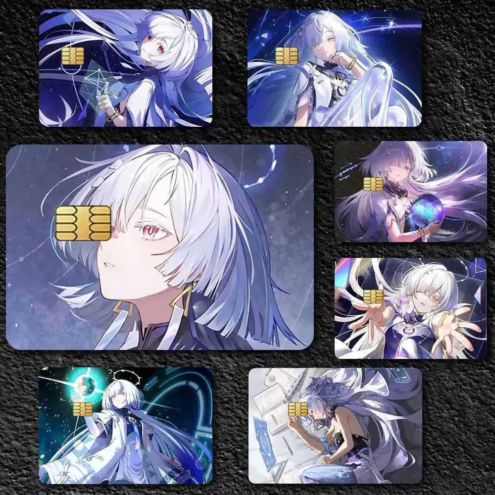 Game Wuthering Waves Mornye Credit Skin Cover Card Stickers 4PCS Film Bus Pass Front Decoration Bank Debit Waterproof