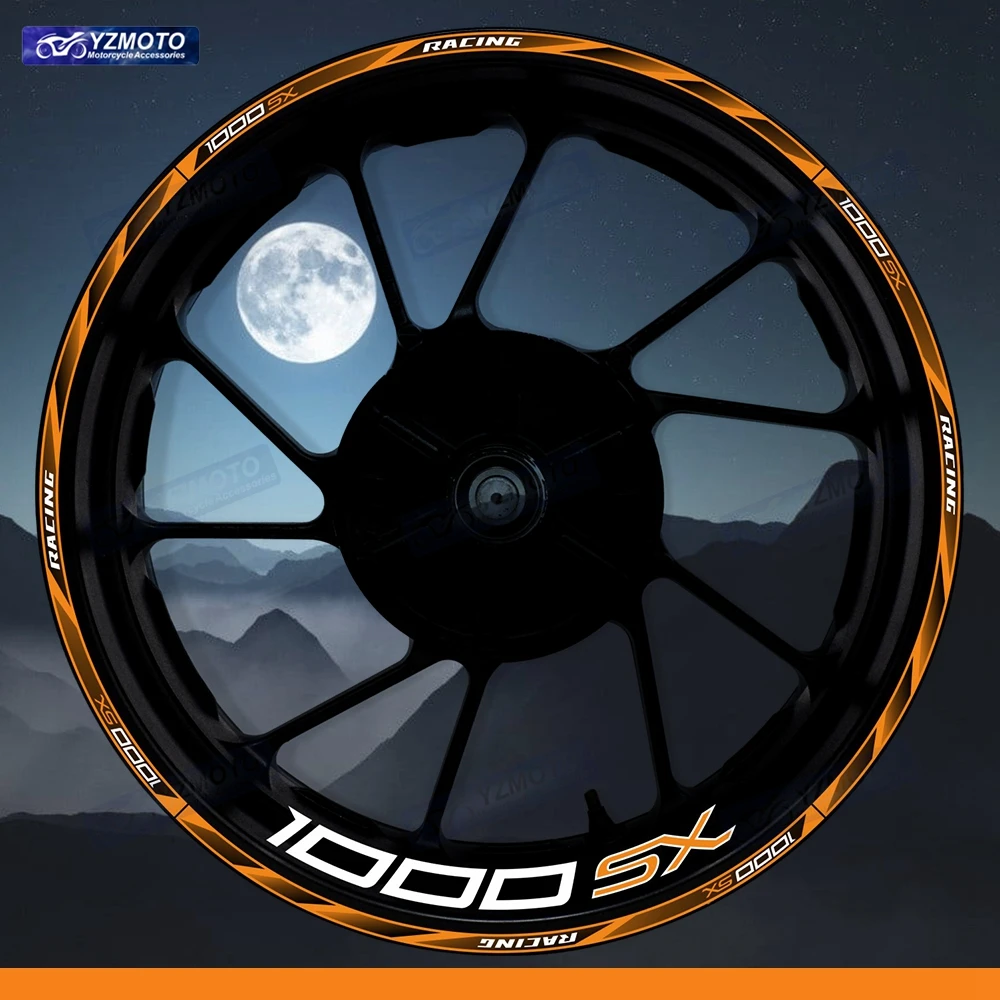 For 1000SX Z1000SX Motorcycle 17 Inch Front Rear Wheel Hub Sticker Decal Waterproof Reflective Modified Decorative Rim Stickers