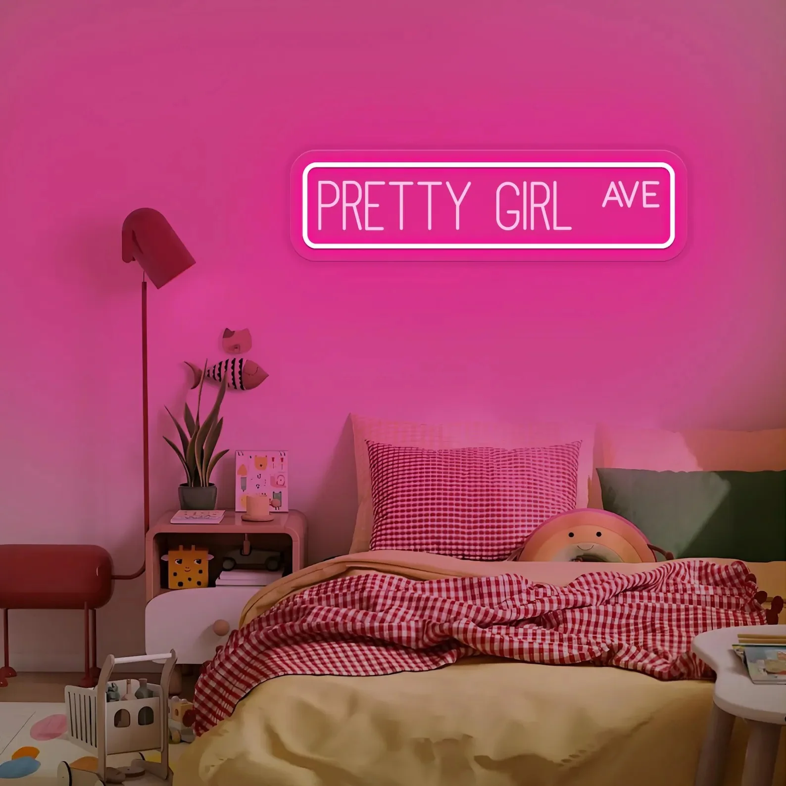 Pretty Girl Ave Neon Sign, Street Sign, Dorm Room Decor, Girl Led Neon Light, Girls Wall Art Bedroom Decor, Teen Girl Gifts