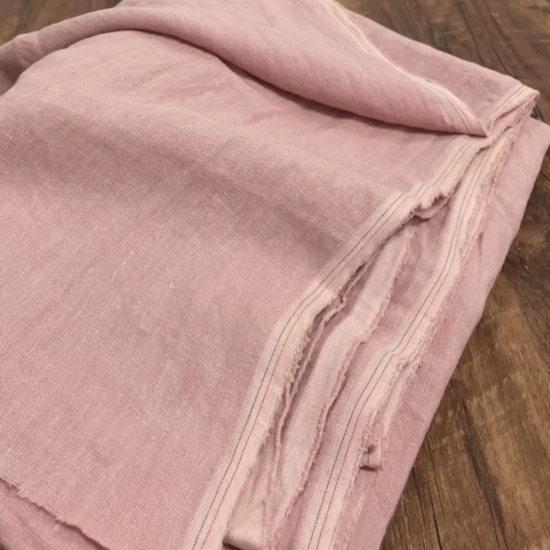 Rubber powder solid color sand washed linen fabric Hanfu pants robe spring and summer clothing fabric