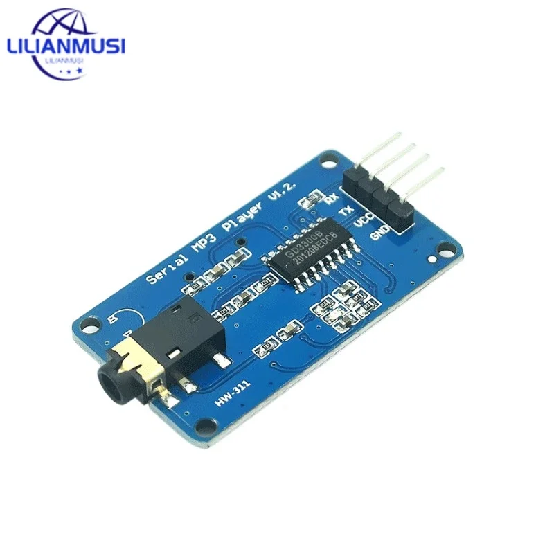 

YX5300 UART TTL Serial Control MP3 Music Player Module Support MP3 / WAV Micro SD /SDHC Card For Arduino/AVR/ARM/PIC 3.2-5.2V DC