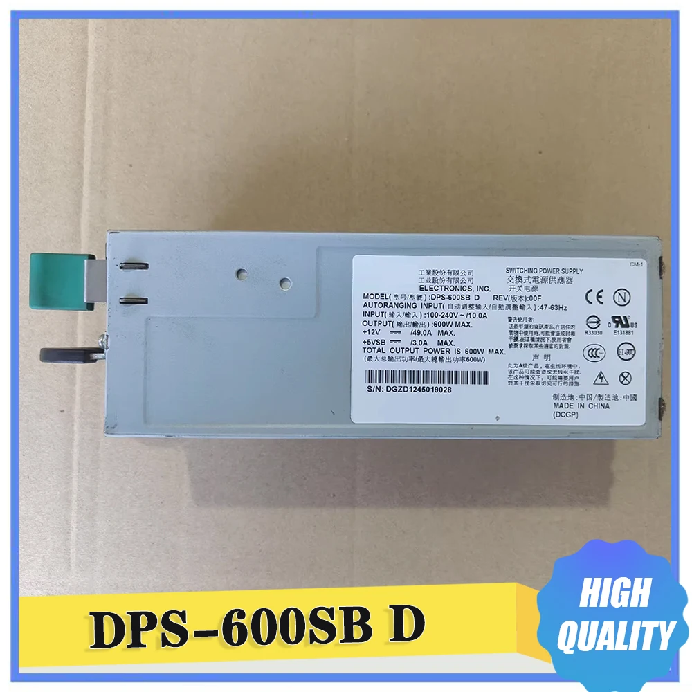 For Delta 600W DPS-600SB D 2U Redundant Power Supply TS-1679U Server Power Supply