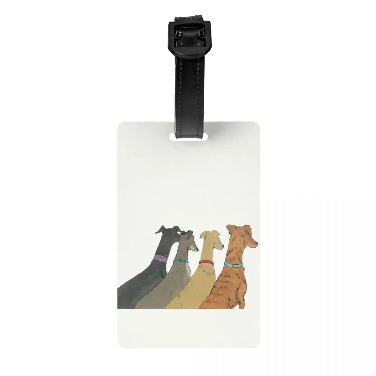 Waiting Greyhounds Luggage Tag Greyhound Whippet Sighthound Dog Suitcase Baggage Privacy Cover ID Label