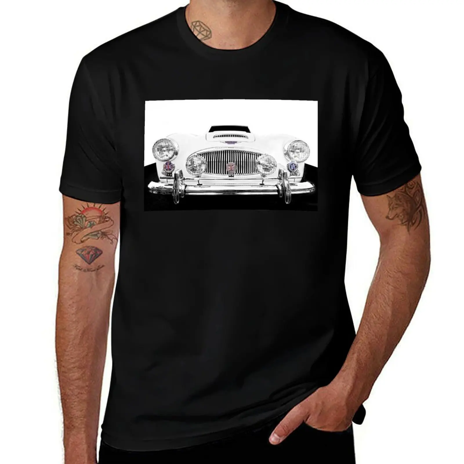 Austin Healey 3000 - high contrast T-Shirt Industrial Work Tee Shirt T-Shirt
