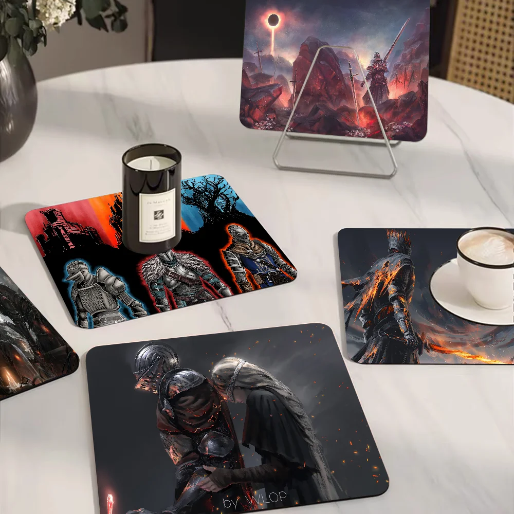 Alfombra para planchar tazas de café Dark Souls, estera de secado con textura de arte moderno, tapete de drenaje para mostrador de cocina y cafetería