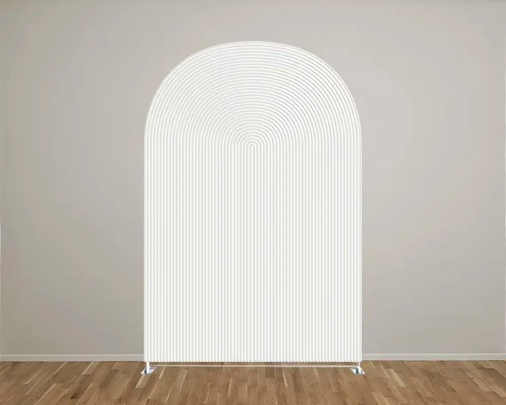 Copertura in tessuto ad arco increspato bianco per feste fondali elastici Chiara supporti ad arco copre la copertura dello sfondo dell'arco HP-461