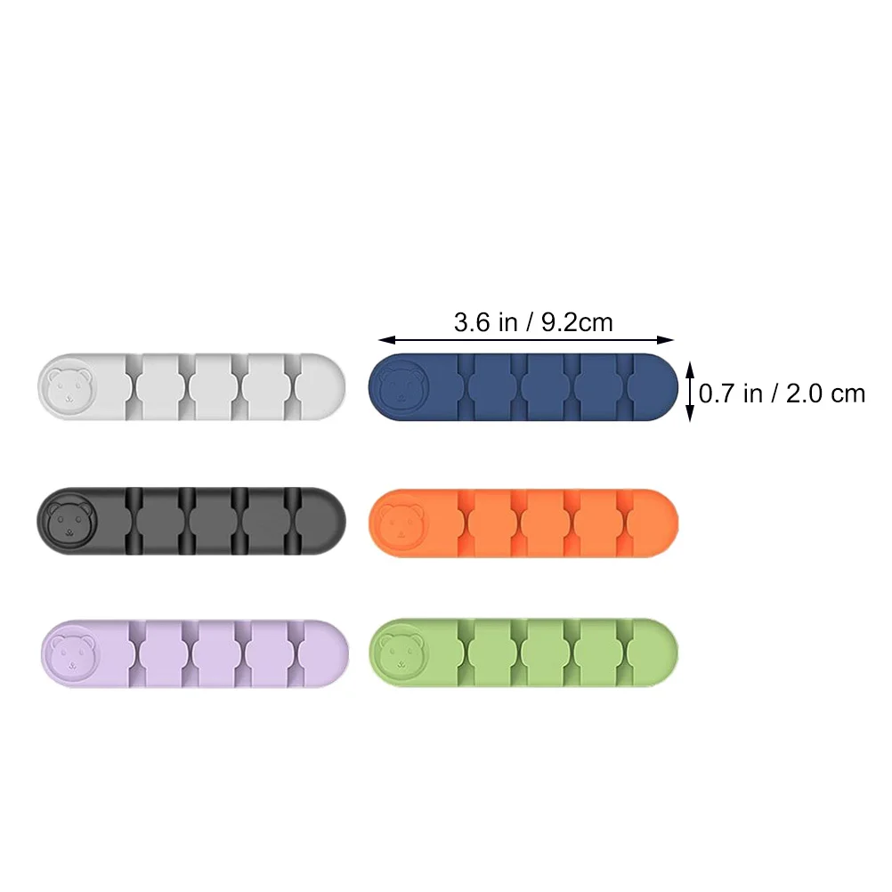 6Pcs Wire Fixing Clips Elastic Cable Wrappers for 5mm Data Wire Desktop Organizers Practical Cable Holders Household Use