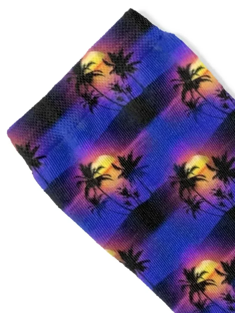 Tropical Sunset Palm Trees Socks ankle compression funny sock Male Socks Women's