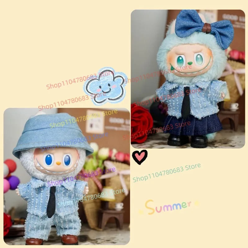 

Labubua Cute Couple Denim Set Suitable for 17cm First/Second/Third Generation Dolls Clothing & Fashion Accessories Clothing Only