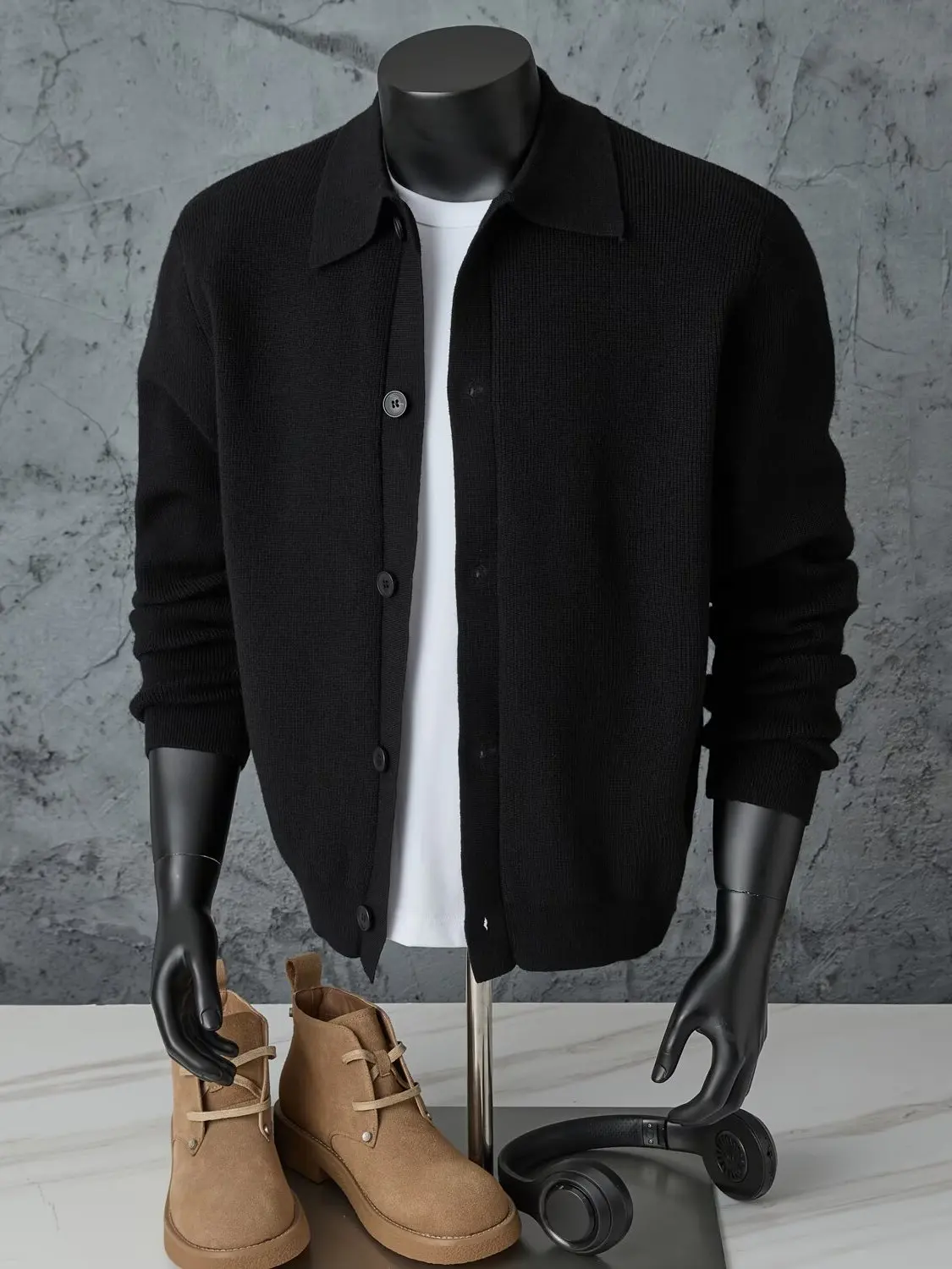 

Korean Sle Long Sve Knitted Cardigan Harajuku Sle Knitted Sweater Artistic Outerwear Top for Men Casual Comfortable Po...