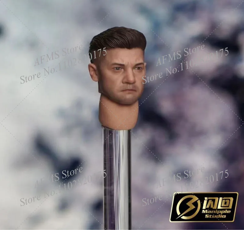 Manipple Studio 1/12 Men Soldier Hawkeye Head Sculpt High Fidelity Jeremy Renner Head Model Fit 6Inch SHF Action Figure Body