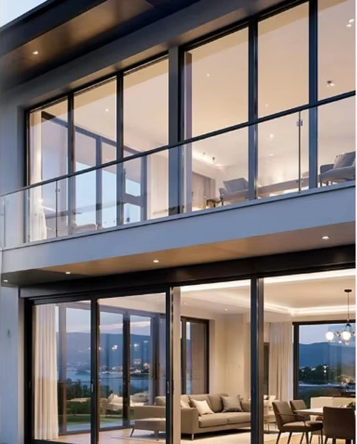 Soundproof Double Glass Bi‑Fold Aluminum Doors, Indoor Exterior Balcony Windows & Doors